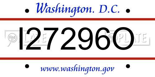 I27296O District Of Columbia License Plate