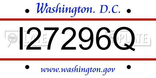 I27296Q District Of Columbia License Plate