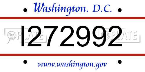 I272992 District Of Columbia License Plate