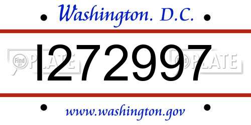 I272997 District Of Columbia License Plate