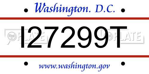 I27299T District Of Columbia License Plate