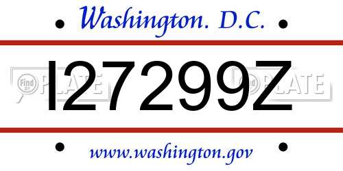 I27299Z District Of Columbia License Plate