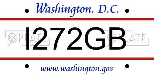 I272GB District Of Columbia License Plate