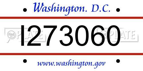I273060 District Of Columbia License Plate