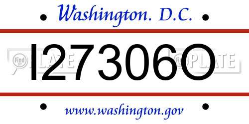 I27306O District Of Columbia License Plate