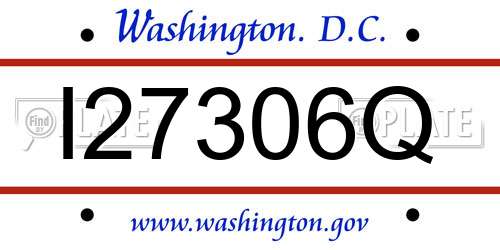 I27306Q District Of Columbia License Plate