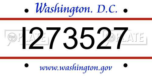 I273527 District Of Columbia License Plate