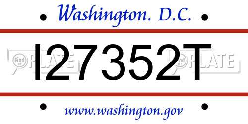I27352T District Of Columbia License Plate