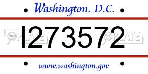 I273572 District Of Columbia License Plate