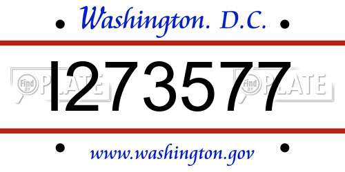 I273577 District Of Columbia License Plate