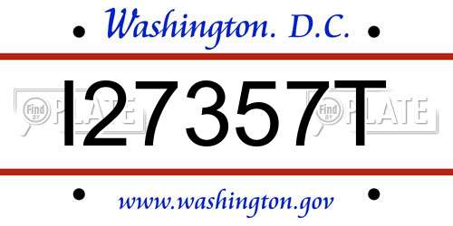 I27357T District Of Columbia License Plate