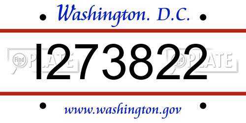 I273822 District Of Columbia License Plate