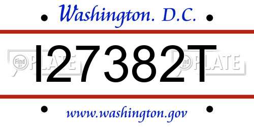 I27382T District Of Columbia License Plate