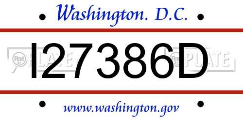 I27386D District Of Columbia License Plate