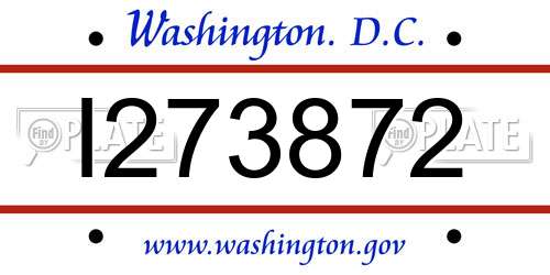I273872 District Of Columbia License Plate
