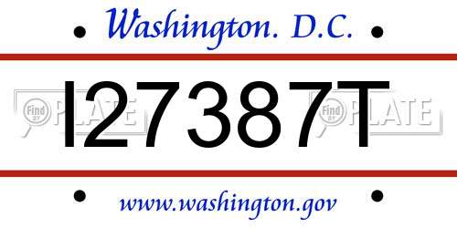 I27387T District Of Columbia License Plate