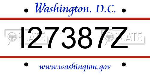 I27387Z District Of Columbia License Plate