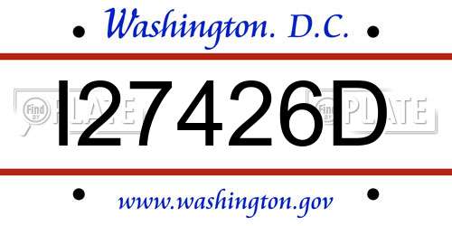 I27426D District Of Columbia License Plate