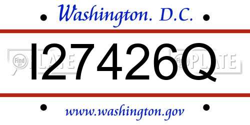 I27426Q District Of Columbia License Plate