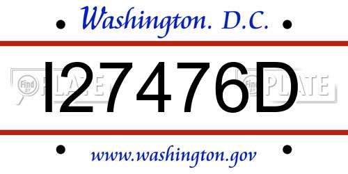 I27476D District Of Columbia License Plate