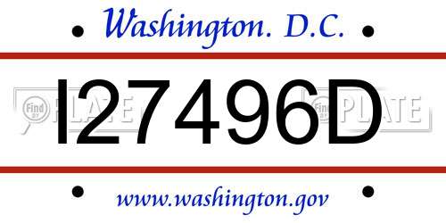 I27496D District Of Columbia License Plate