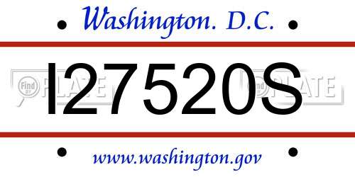 I27520S District Of Columbia License Plate
