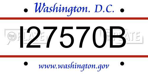 I27570B District Of Columbia License Plate