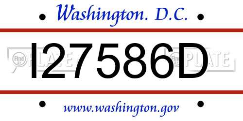 I27586D District Of Columbia License Plate