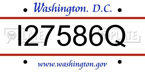 I27586Q District Of Columbia License Plate