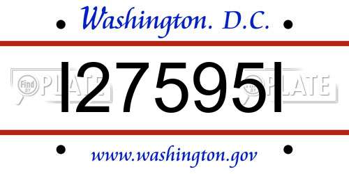 I27595I District Of Columbia License Plate