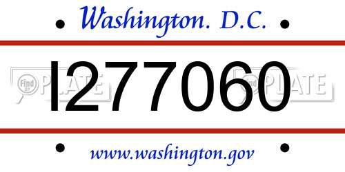 I277060 District Of Columbia License Plate