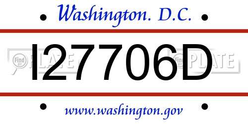 I27706D District Of Columbia License Plate