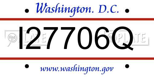 I27706Q District Of Columbia License Plate
