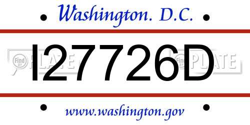I27726D District Of Columbia License Plate