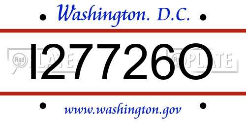 I27726O District Of Columbia License Plate