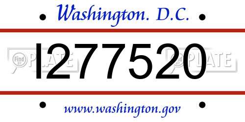 I277520 District Of Columbia License Plate