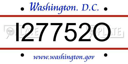I27752O District Of Columbia License Plate