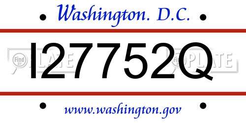 I27752Q District Of Columbia License Plate