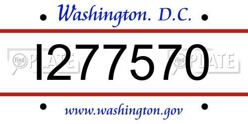 I277570 District Of Columbia License Plate