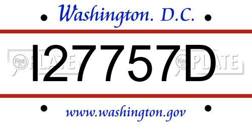 I27757D District Of Columbia License Plate
