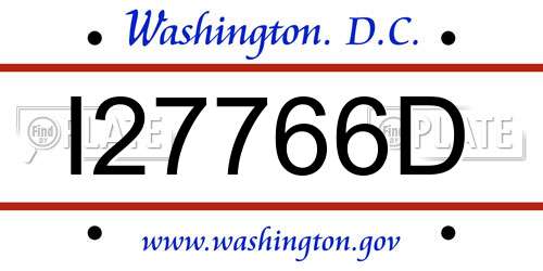 I27766D District Of Columbia License Plate