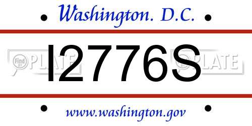 I2776S District Of Columbia License Plate