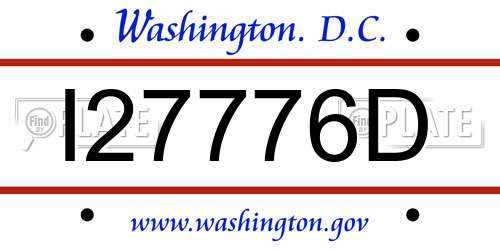 I27776D District Of Columbia License Plate