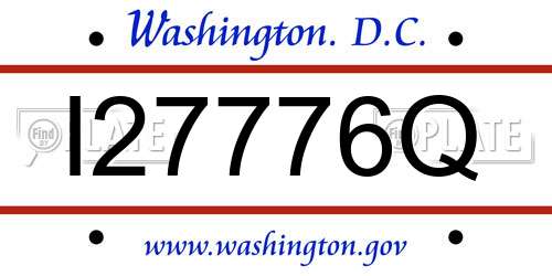I27776Q District Of Columbia License Plate