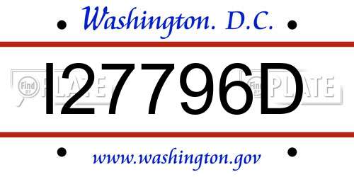 I27796D District Of Columbia License Plate
