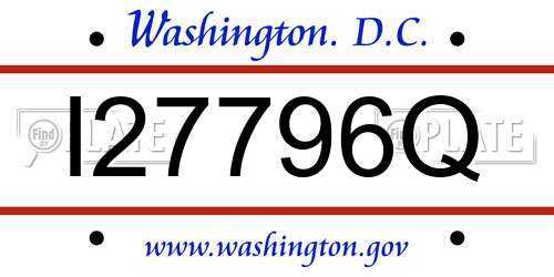 I27796Q District Of Columbia License Plate