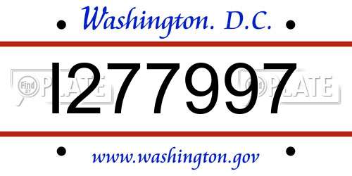 I277997 District Of Columbia License Plate