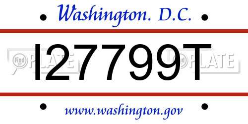 I27799T District Of Columbia License Plate