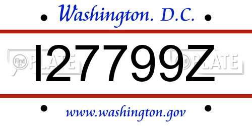 I27799Z District Of Columbia License Plate