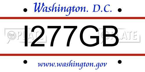 I277GB District Of Columbia License Plate